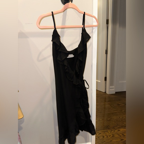 Lioness All Summer Long Black Wrap Ruffle Dress XS - Picture 3 of 5
